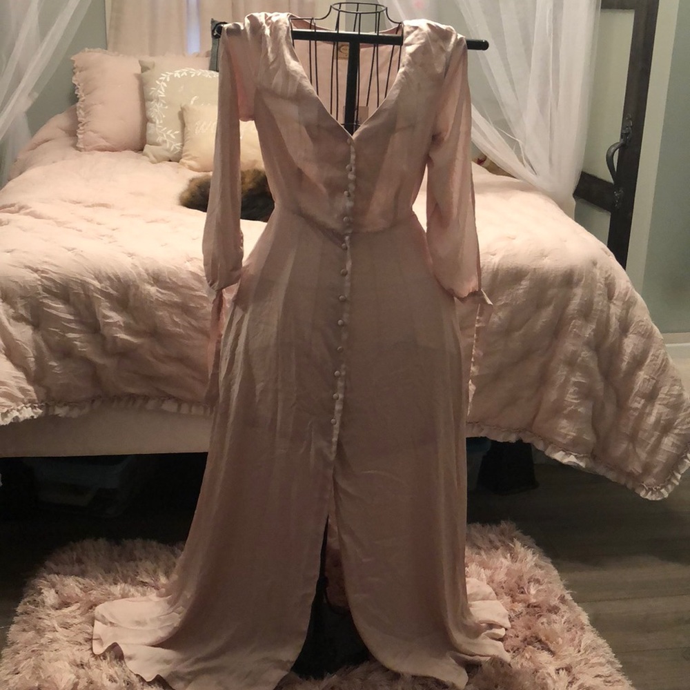 Blush pink boho style dress